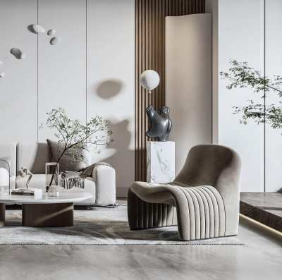 现代单人沙发3D模型下载